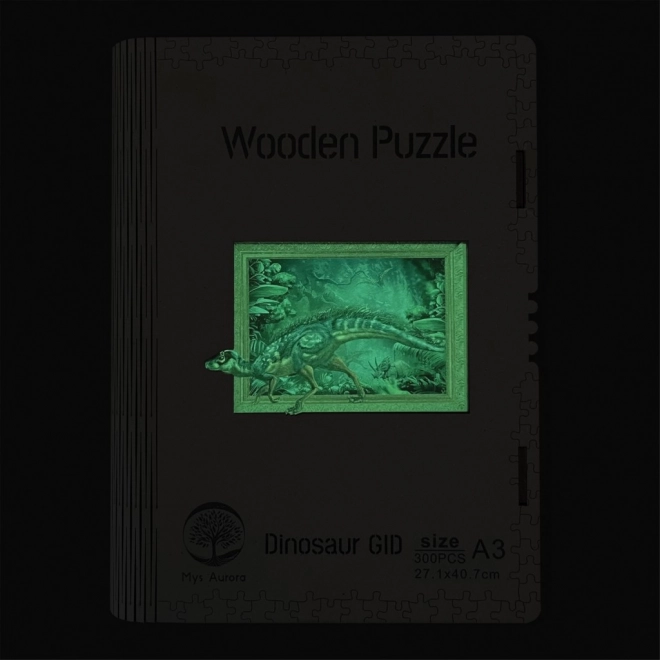Wooden puzzle Dinosaur A3 GID - svítící ve tmě