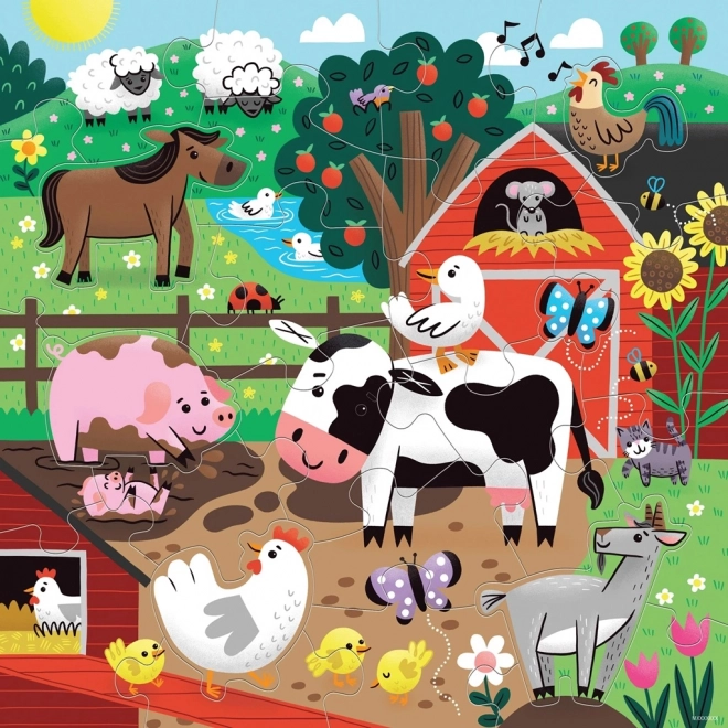 Mudpuppy podlahové puzzle Kamarádi z farmy