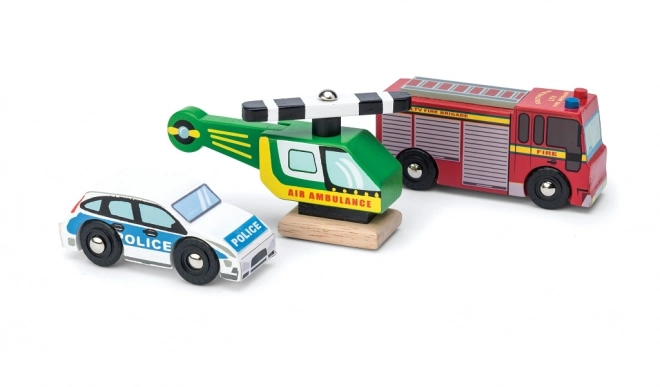 Le Toy Van sada dřevěných záchranářských autíček