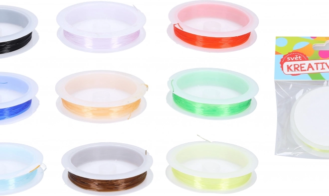 Elastické barevné lanko na korálky 0,6 mm, 7 m (9 barev)