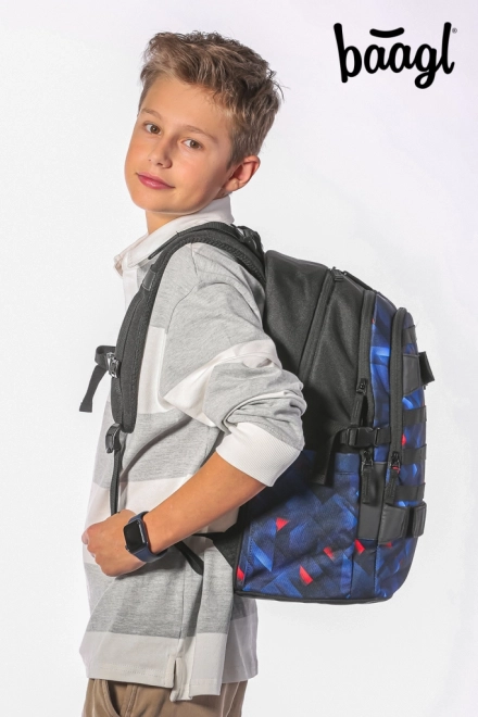 BAAGL set batoh, penál a sportovní taška Skate Indigo