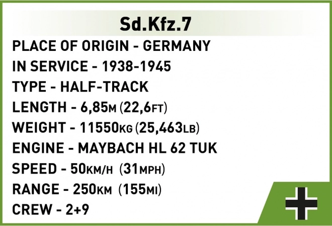 COBI 2275 II WW Sd.Kfz. 7 Half-Track, 1:35, 439 k, 2 f