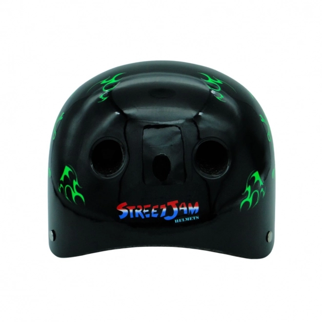 Helma na kolo a skate lebka černo-zelená M (55–58 cm)