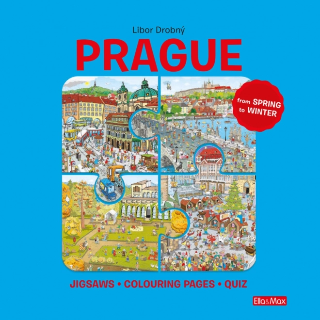 Průvodce Prahou: Puzzle, Omalovánky a Kvízy pro děti