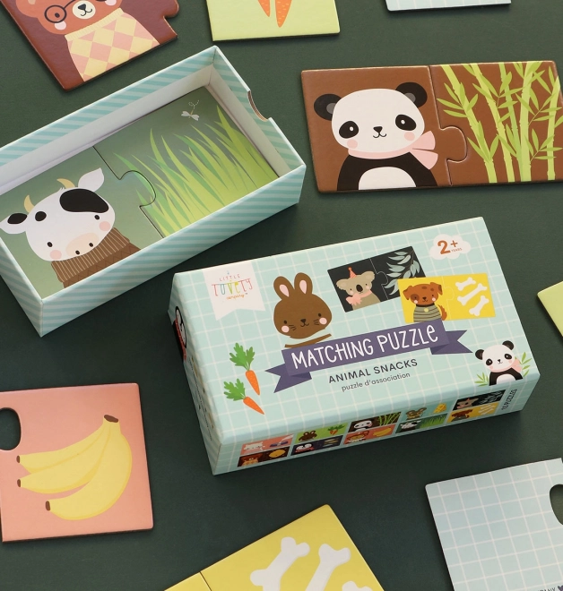 A Little Lovely Company - Přiřazovací Puzzle - Pochoutky pro Zvířátka