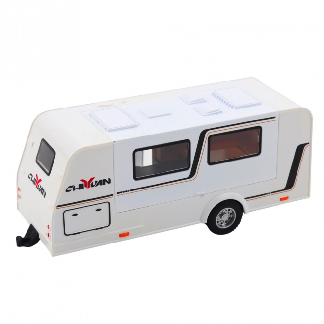 Offroad auto s karavanem bílé 1:32