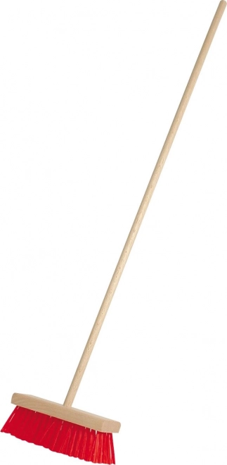 Dětský smeták z buku s červenými štětinami 65 cm