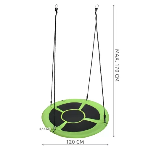 Houpačka Čapí hnízdo 120cm zeleno-černá 23515