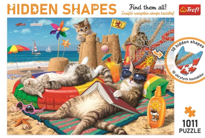 TREFL Puzzle Hidden Shapes: Kočičí prázdniny 1011 dílků
