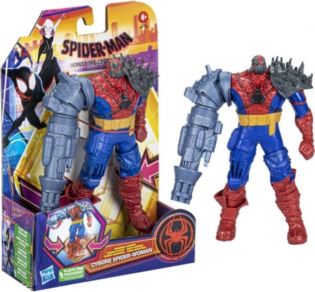 Deluxe akční figurky 15 cm – SPIDER-MAN Miles Morales, Spot a Cyborg Spider-Man s interaktivními funkcemi