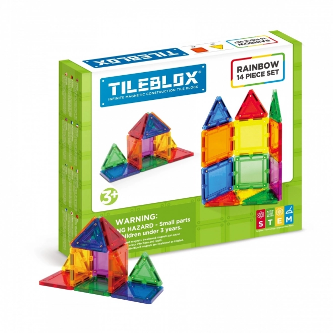 Magnetické kostky Tileblox Rainbow sada 14 kusů