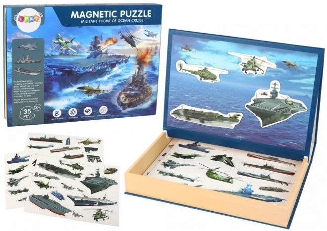 Sada vzdělávacích magnetických puzzle s motivy vojenských lodí