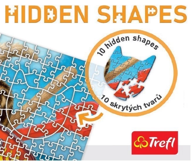 Puzzle skryté tvary pes zábava