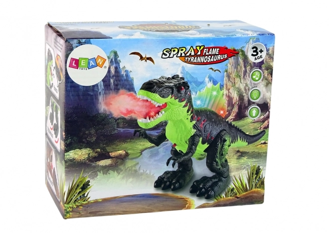 Interaktivní dinosaurus s vodní párou a světelnými efekty