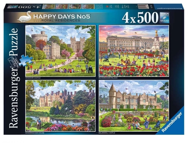 Ravensburger puzzle Královské rezidence Velké Británie 4x500 dílků