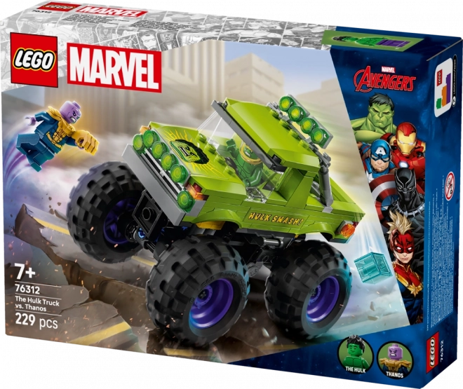 Lego Marvel hulkův truck vs thanos