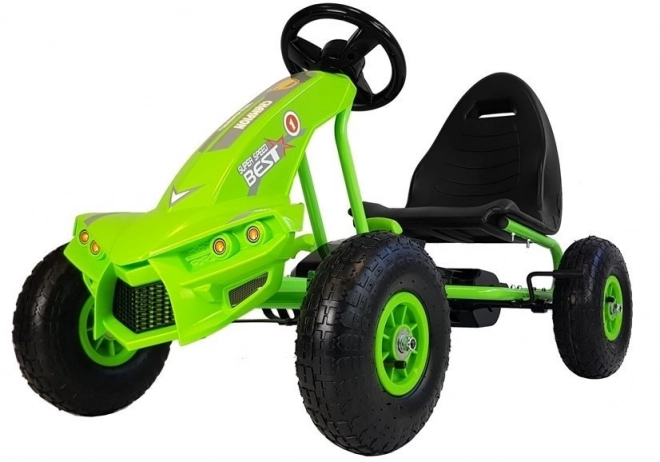 Dětský šlapací zelený go-kart