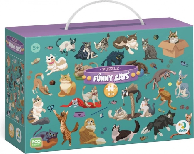 DODO Puzzle Zábavné Kočky 100 Dílků