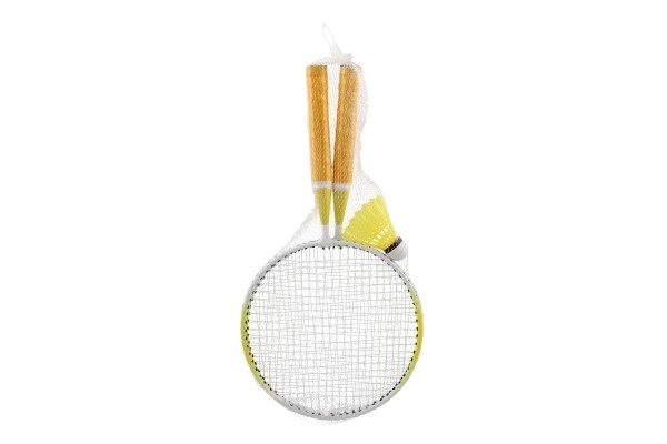 Dětská badmintonová sada kov/plast se dvěma pálkami a košíčkem