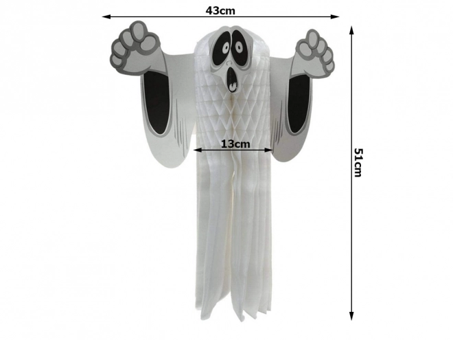 Přívěsek Duch pro Halloween z Papíru