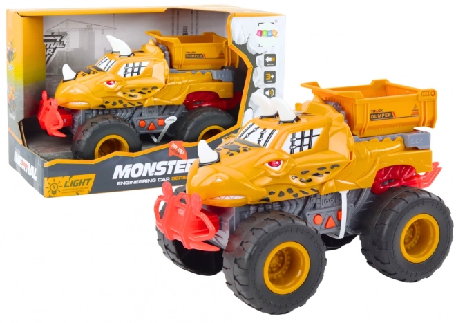Autíčko terénní dinosaurus s frikčním pohonem oranžové