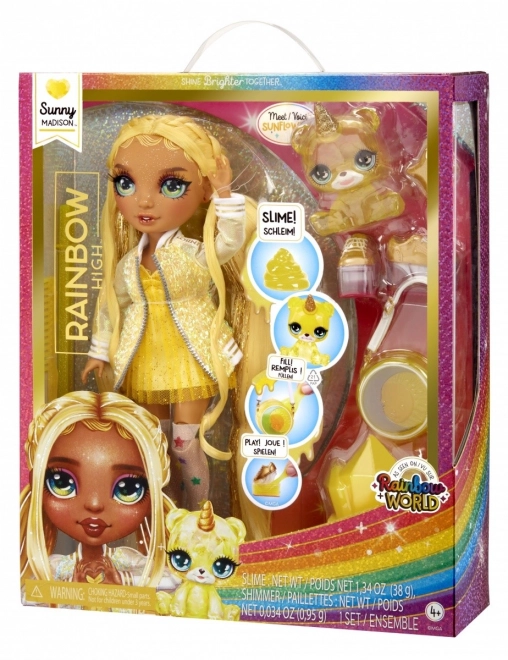 Rainbow High Fashion panenka se zvířátkem - Sunny Madison