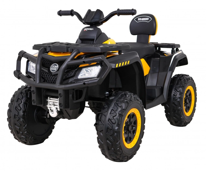 Čtyřkolka XT-Speed pro děti žlutá + 4x4 + EVA + pomalý start + rádio MP3 + LED dioda