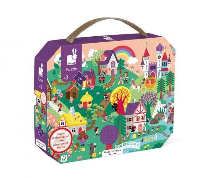 JANOD Pozorovací puzzle v kufříku Pohádky 24 dílků