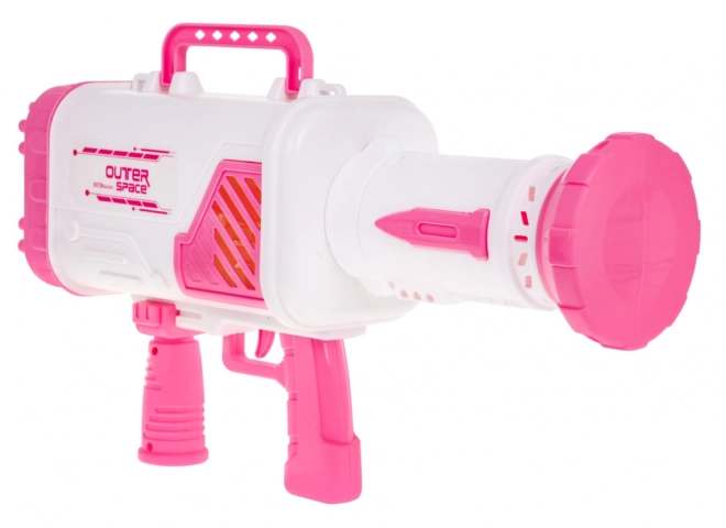 Mýdlová bublina Baby Gun s ventilátorem + bublinková tekutina – Růžová