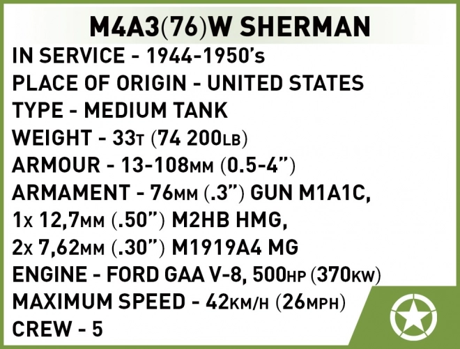 COBI 3089 II WW Sherman M4A3, 1:72, 103 k