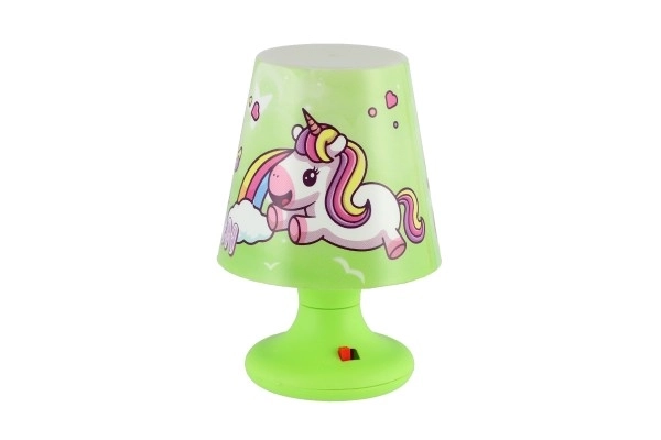 Mini lampička s jednorožcem na stůl plast 8,5x11cm na baterie 3 barvy