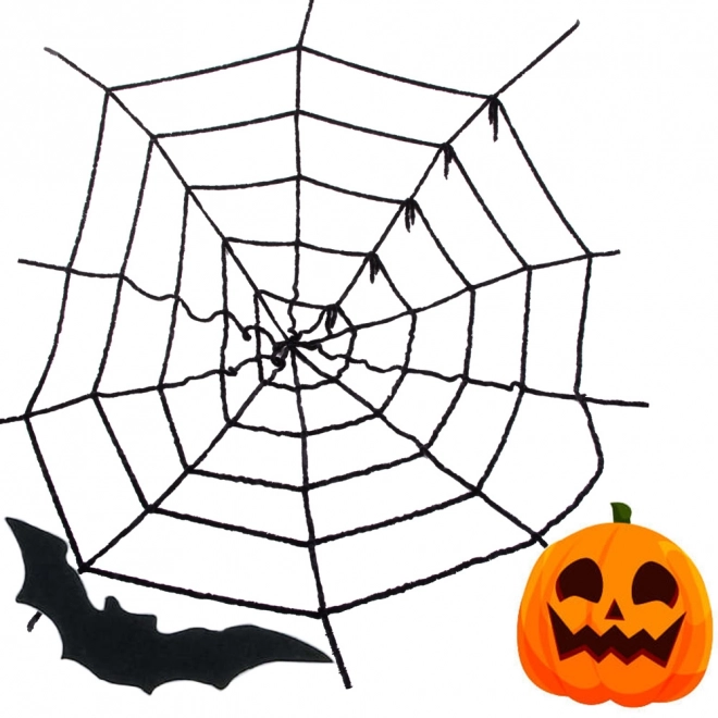 Umělá černá pavučina na Halloween