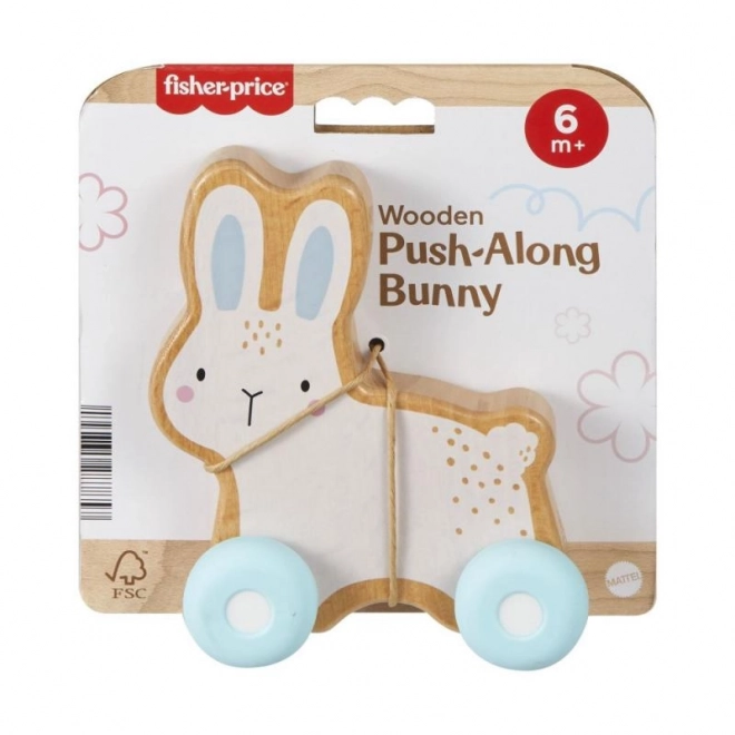 Fisher-Price Dřevěný zajíček na kolečkách
