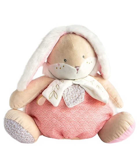 Doudou růžový králíček s úložným prostorem na pyžámko 38 cm