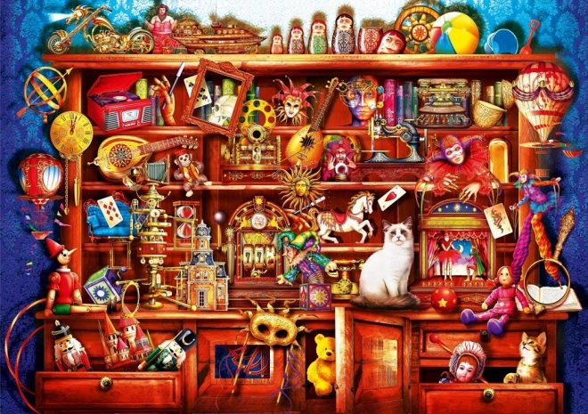 Puzzle stará police s hračkami