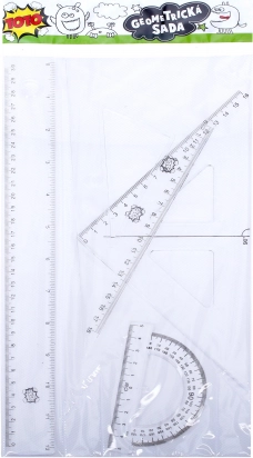 geometrická sada transparentní