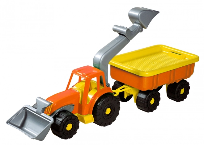 Androni Traktorski nakladač s prikolico Power Worker dolžina 58 cm – Oranžový