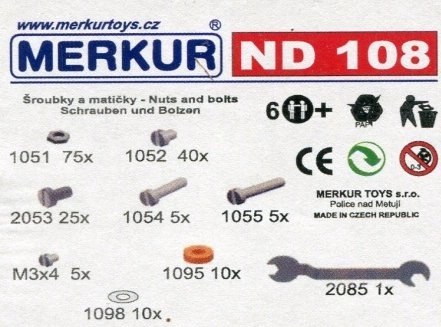 Šroubky a matice ke stavebnici  Merkur 176 ks