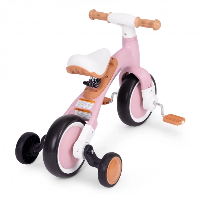 Balanční kolo s pedály - tréninková postranní kolečka 3v1 ECOTOYS – Růžové