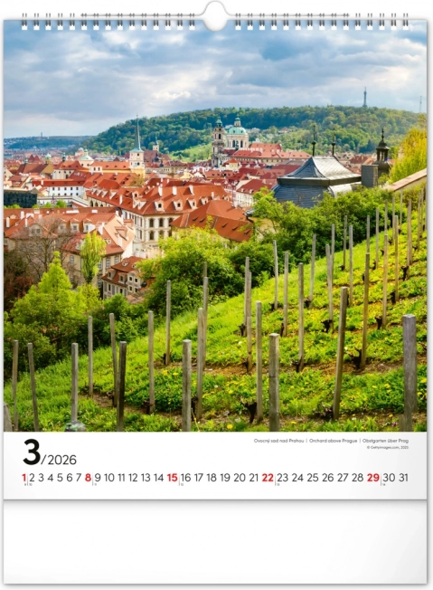 Nástěnný kalendář Praha 2026