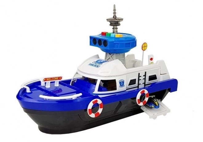 Policejní transportní člun s auty, se zvukem a světly