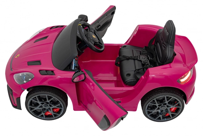 Elektrické autíčko Porsche 718 s MP4 audio panelem – Růžové