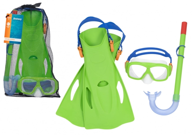 Potápěčský set Maska, trubice, ploutve Bestway 25019 – Zelený