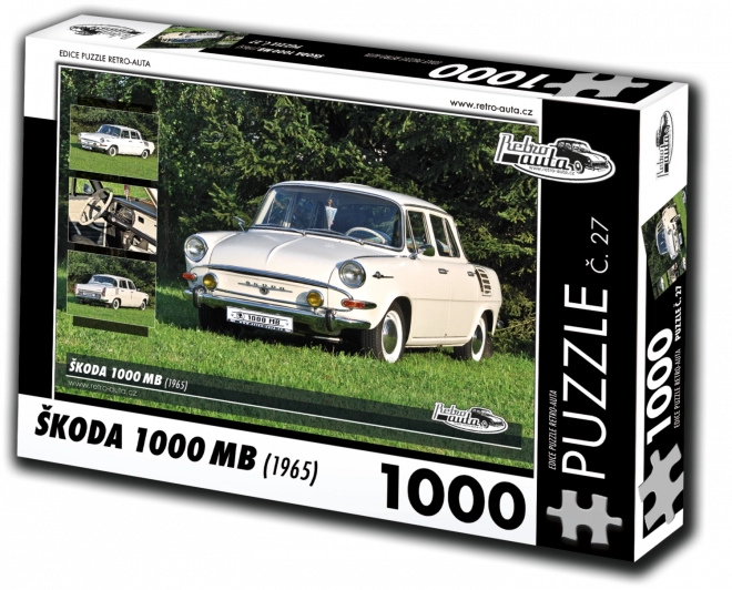 Retro auta puzzle škoda 1000 mb 1965 - 1000 dílků