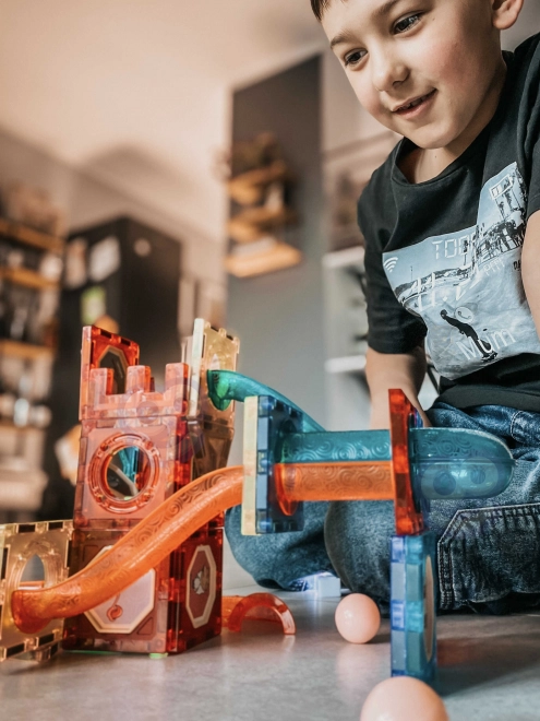 Woopie magnetická stavebnice svítící kuličková dráha 49 dílků