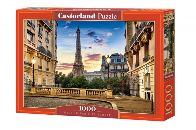Puzzle 1000 dílků Procházka Paříží při západu slunce