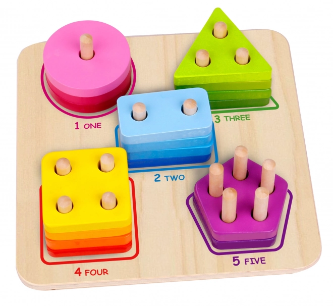 Tooky Toy dřevěný geometrický sorter pro učení tvarů a počítání