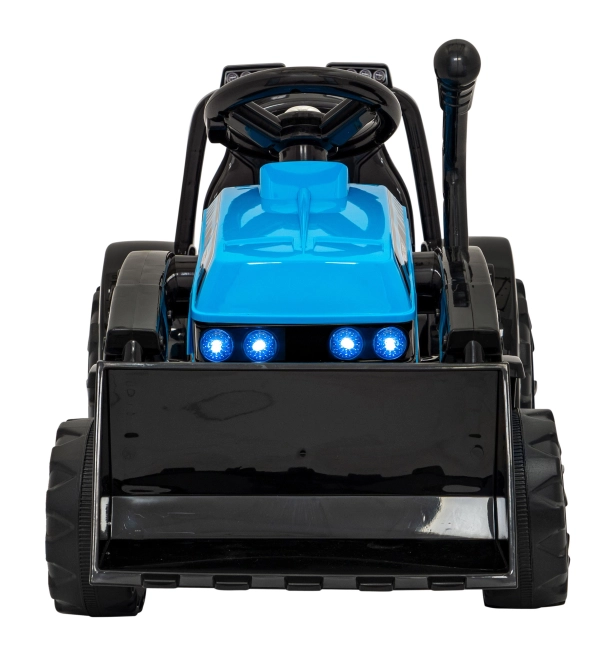 Otroški električni traktor z radlico – Modrý