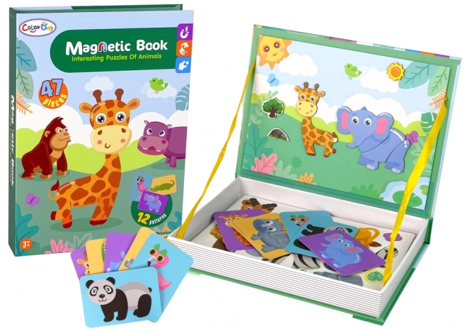 Magnetická kniha Puzzle Zvířata Puzzle Krokodýl Opice