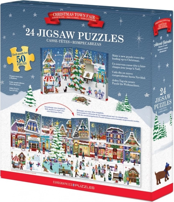 Adventní kalendář: Vánoční jarmark puzzle 24x50 dílků